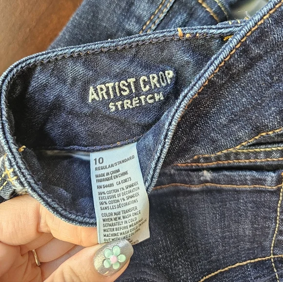American Eagle Artistic Crop Blue Denim Jeans - Picture 9 of 9